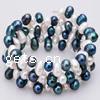 Pulseras de la perla, Perlas cultivadas de agua dulce, 3-aro, 6-7mm, longitud:7 Inch, Vendido por Sarta