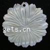 Carved Shell Pendants, Flower 32mm [