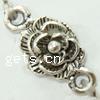 Metal Alloy Charm Connector, Flower, 1/1 loop Approx 
