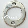 Metal Alloy Charm Connector, Zinc Alloy, Flat Oval & 1/1 loop Approx Approx 