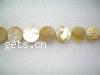 Perles de coquillage jaune naturel, coquille jaune, Plat rond Environ 1mm Environ 15 pouce, Vendu par brin
