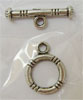 Zinc Alloy Toggle Clasp, Round, textured & single-sided cadmium free Approx 