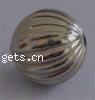 Plated CCB Plastic Beads, Copper Coated Plastic, Round, corrugated, lead & nickel free, 22mm 