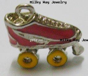 Zinc Alloy Shoes Pendants, with Rhinestone & enamel, plated, enamel, more colors for choice, 16x18mm, Sold By PC
