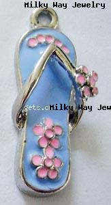 Zinc Alloy Shoes Pendants, with enamel, plated, enamel, more colors for choice, 10x29mm, Sold By PC