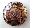 Smooth Cloisonne Beads, Flat Round, with flower pattern 