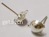 Eisen Ohrring Stecker, Ball, plattiert, keine, frei von Nickel, Blei & Kadmium, 15x6mm, 10000PCs/Tasche, verkauft von Tasche