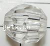 Transparent Acrylic Beads, Round, faceted & large hole & translucent 14mm Approx 6mm, Approx 