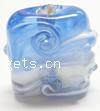 Handmade Lampwork Beads, Flat Square, 15X15X10mm, Sold by PC