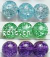 Crackle Glass Beads, Round 8mm Inch 
