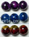 Imitation Gemstone Glass Beads, Round, stoving varnish 14mm Approx 32 Inch 