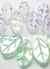 Leaf Crystal Beads, AB color plated Inch 
