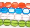 Abalorios de Cristal con Forma Rectangular, Rectángular, glaseado, más colores para la opción, 12x14mm, longitud:13-14 Inch, 24PCs/Sarta, Vendido por Sarta