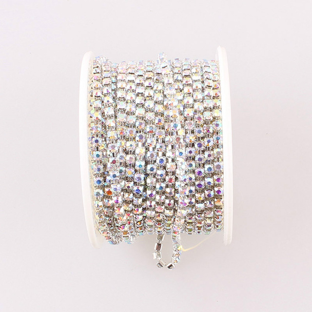 (3.8-4.0mm) electroplated silver + white AB diamon