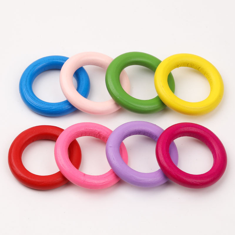 Colored wood rings (mixed colors)