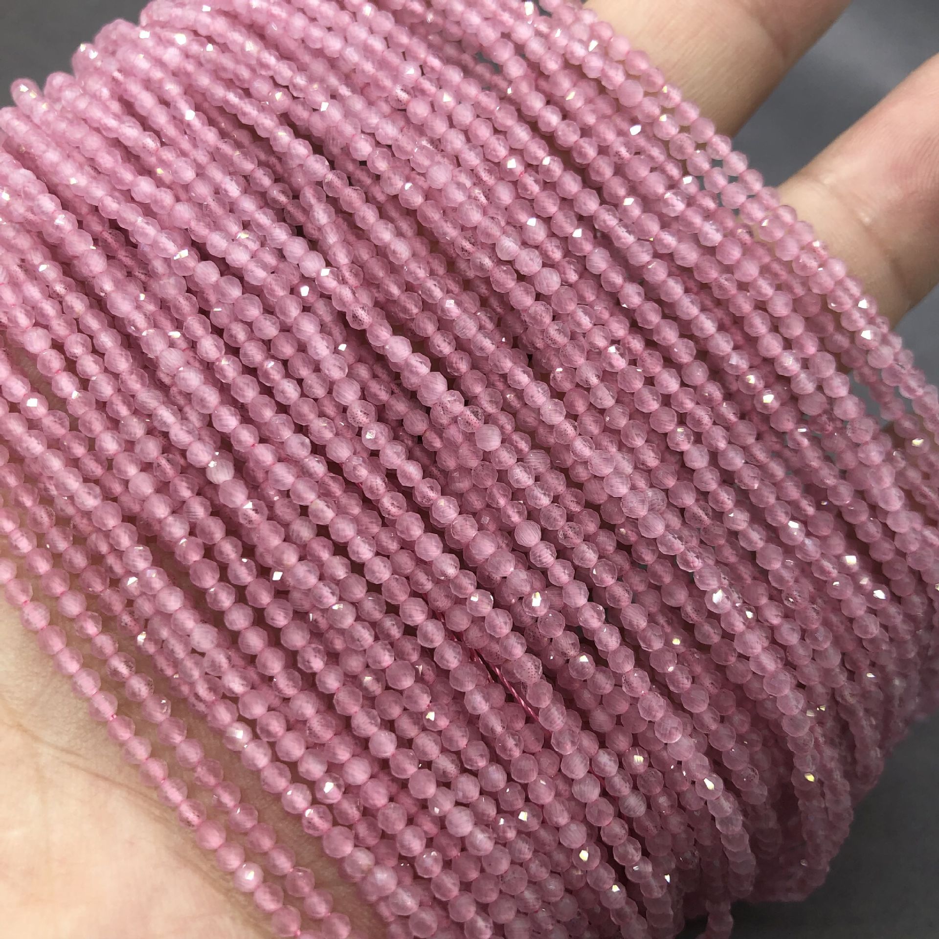 pink , 3mm（About 134 PCS/Strand）
