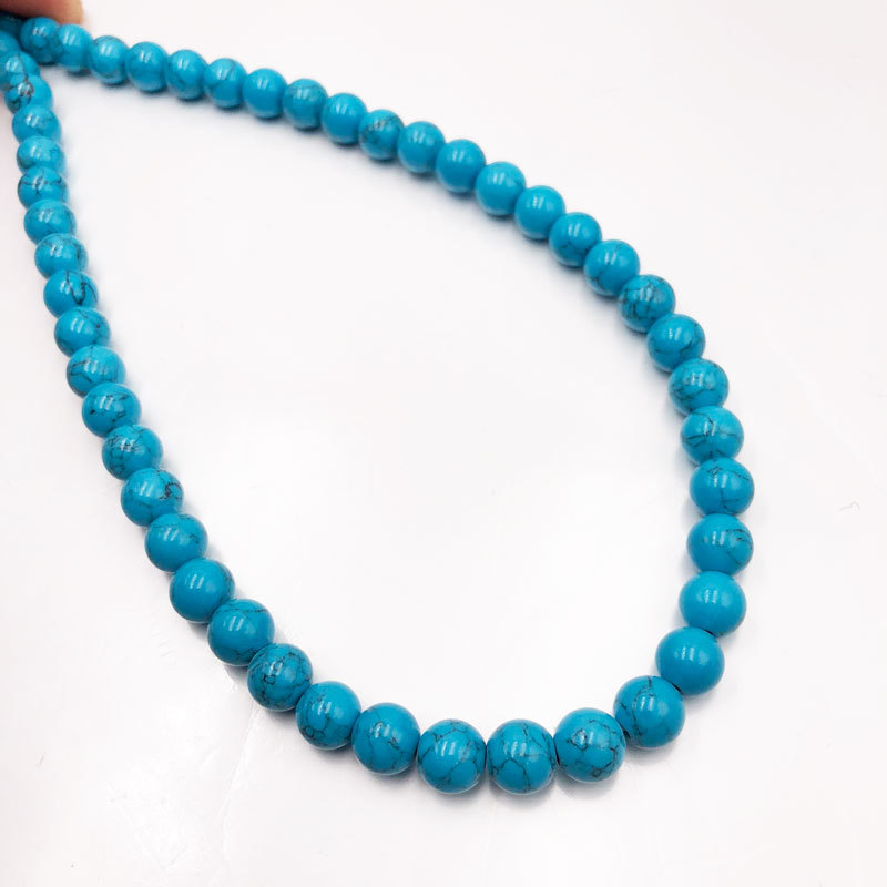 blue turquoise , 4mm（About 95 PCS/Strand）