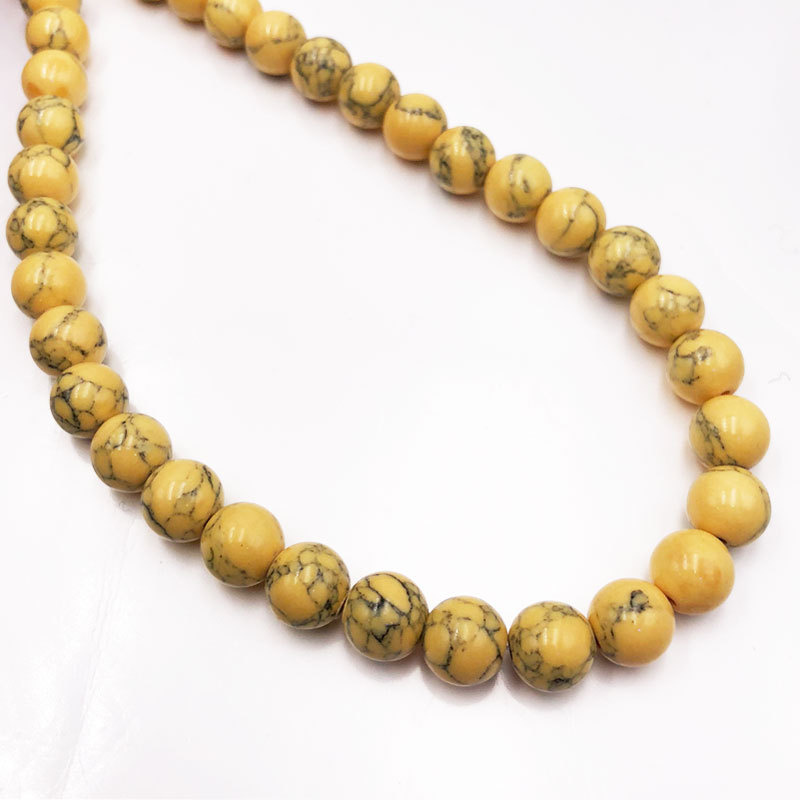 yellow turquoise , 10mm（About 37 PCS/Strand）