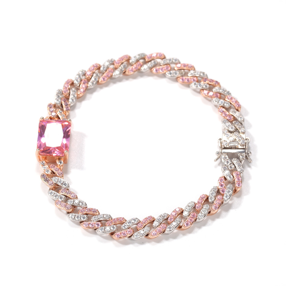 9inch foot chain ( chain of powder pink square sto