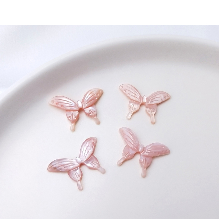 Pink shell medium butterfly 19.5x13mm_1 pcs