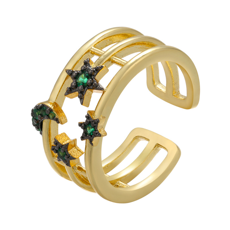 4 gold color plated with green