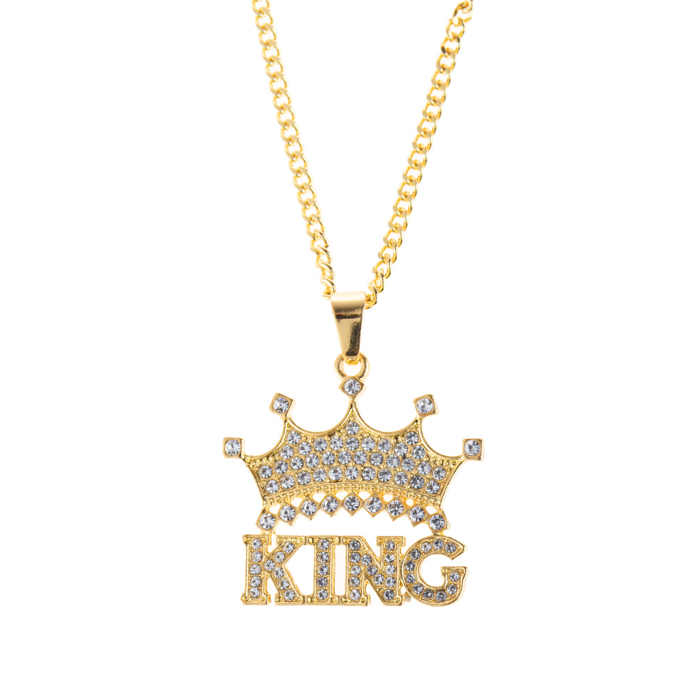 1 Gold King Crown Necklace with Diamond