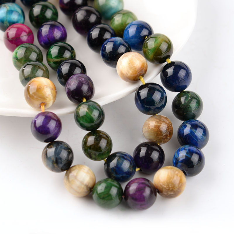 Colorful tiger eye round bead 6mm