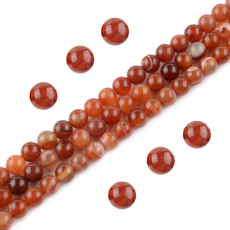 Red stripe agate 8mm (45 pieces)