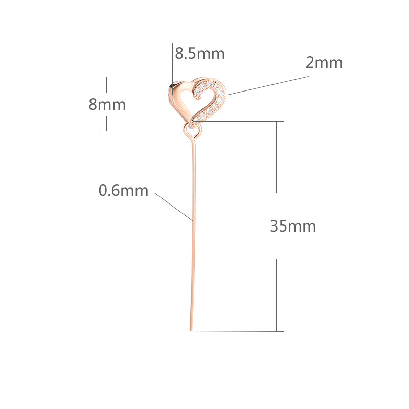 rose gold color plated 8.5x8mm, 35mm