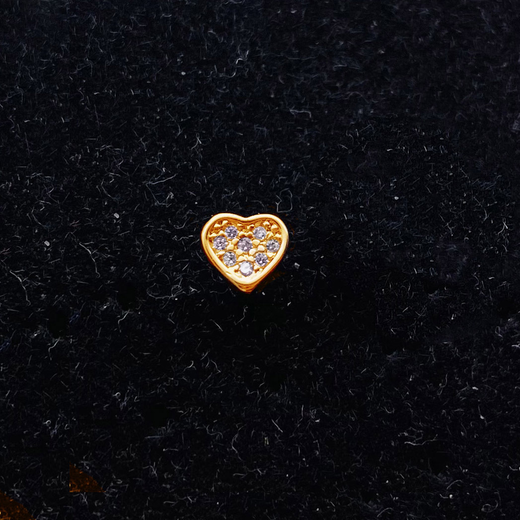 B gold*small peach heart 5mm