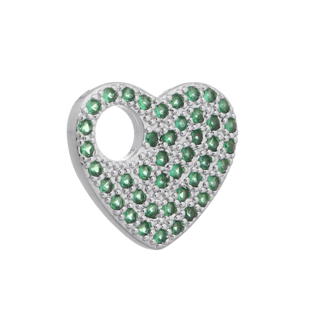  platinum color plated with green CZ