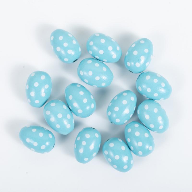 Blue Polka Dot Egg 30x20mm