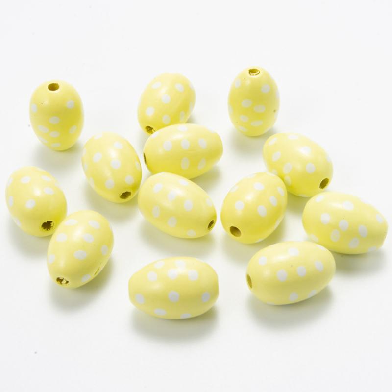 Yellow Polka Dot Egg 30x20mm