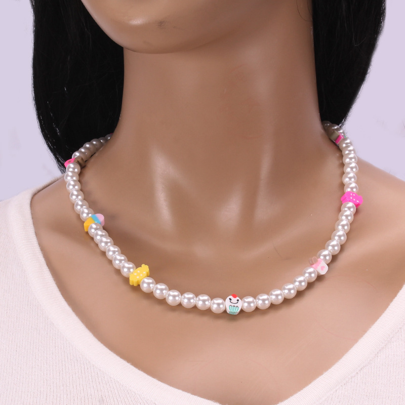 Clay ice cream pearl necklace