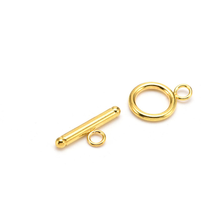 Gold T bar 2*17mm with O ring 2*12mm