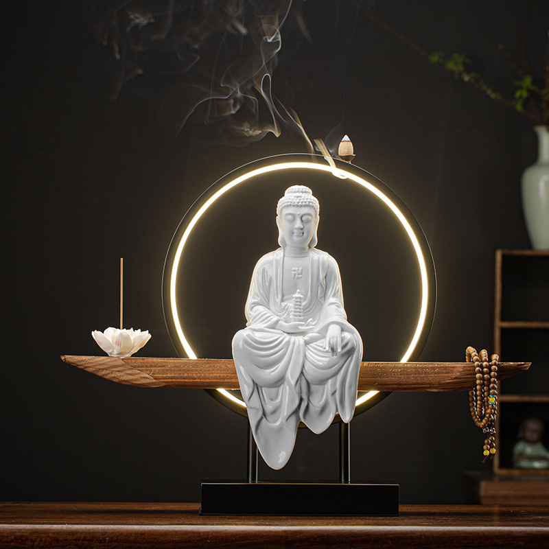 Medicine Buddha [White Porcelain] Complete Set of