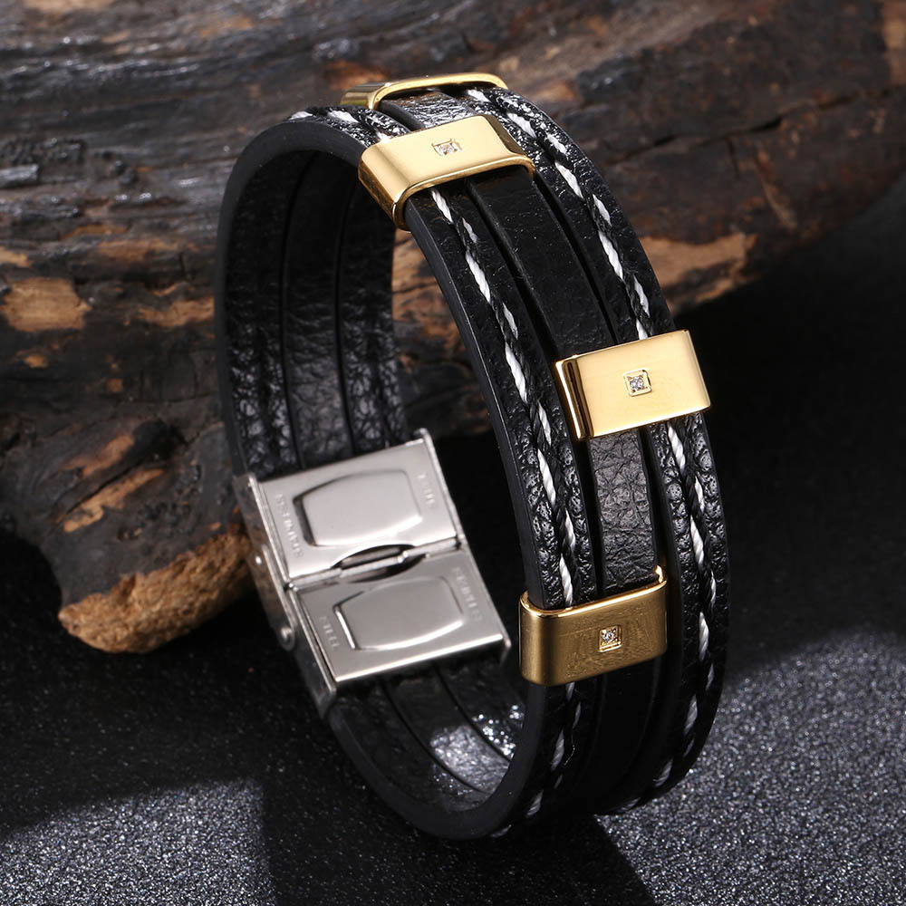 Black leather [gold]: 175mm