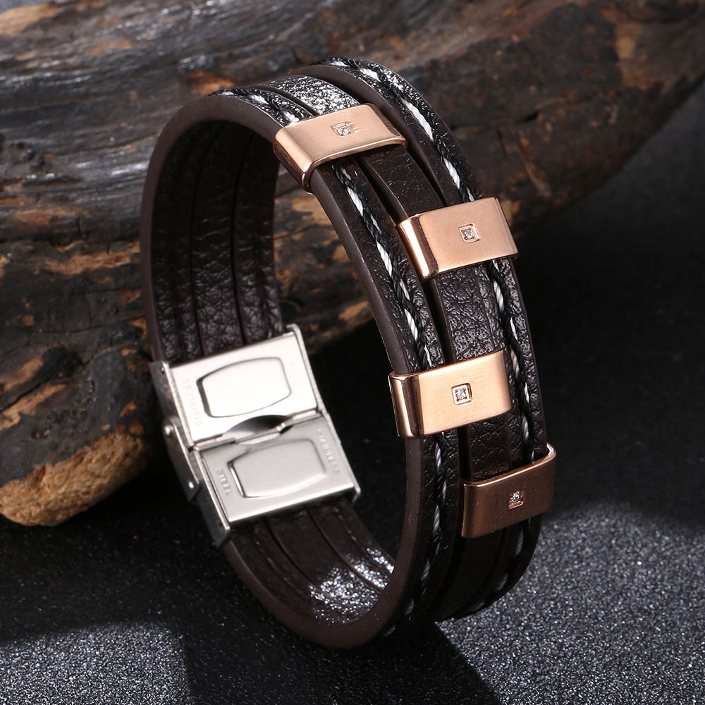 Brown Leather [Rose Gold]: 165mm