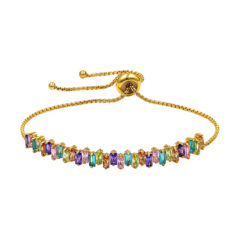 gold color plated with colorful CZ