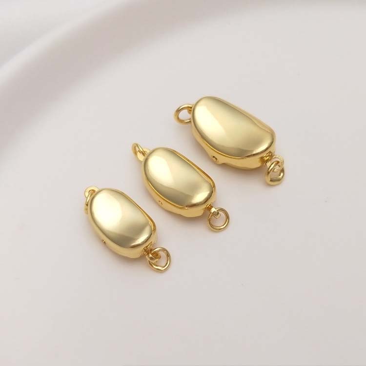 Small 18K gold 16.5x7.5mm