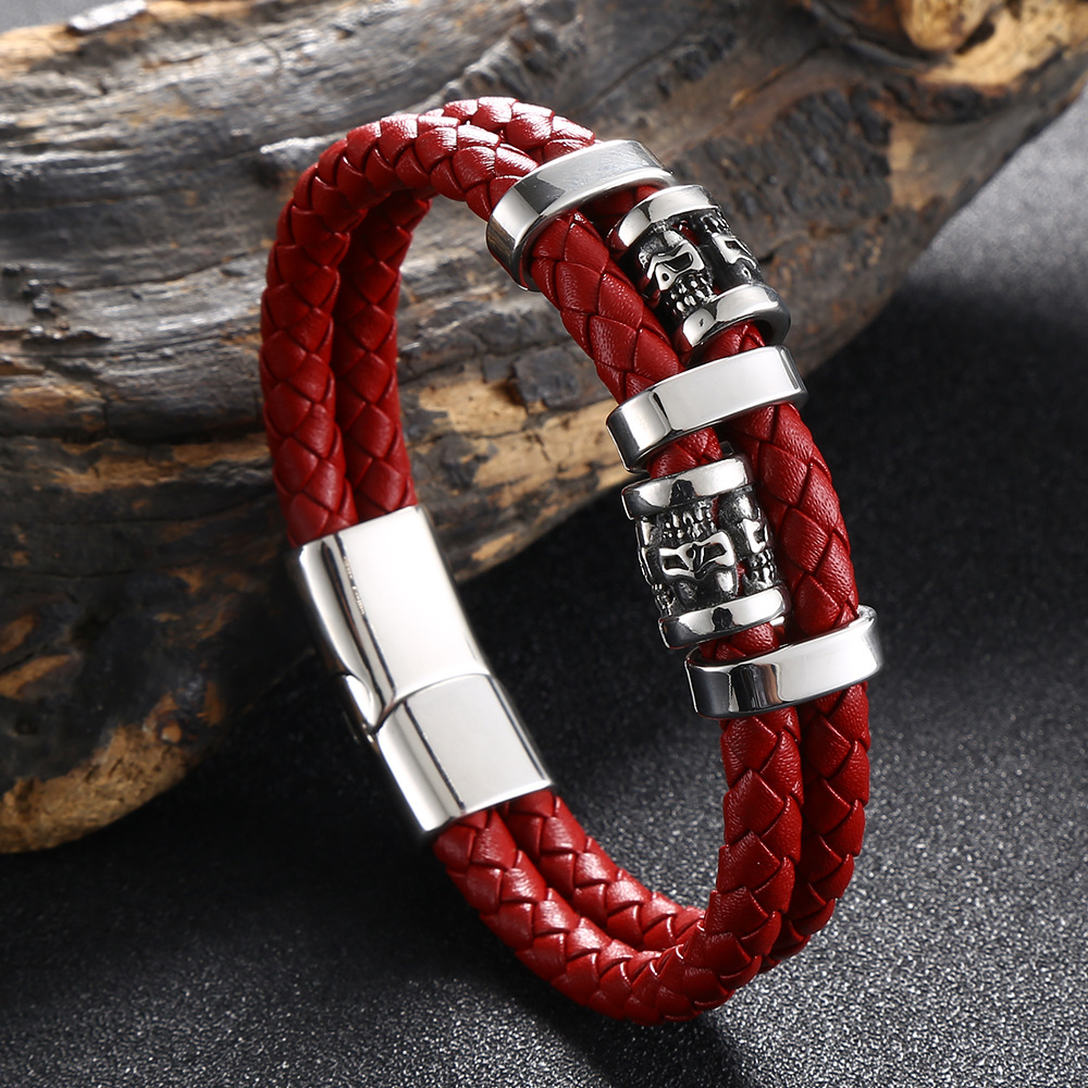 Red [genuine leather] 175mm