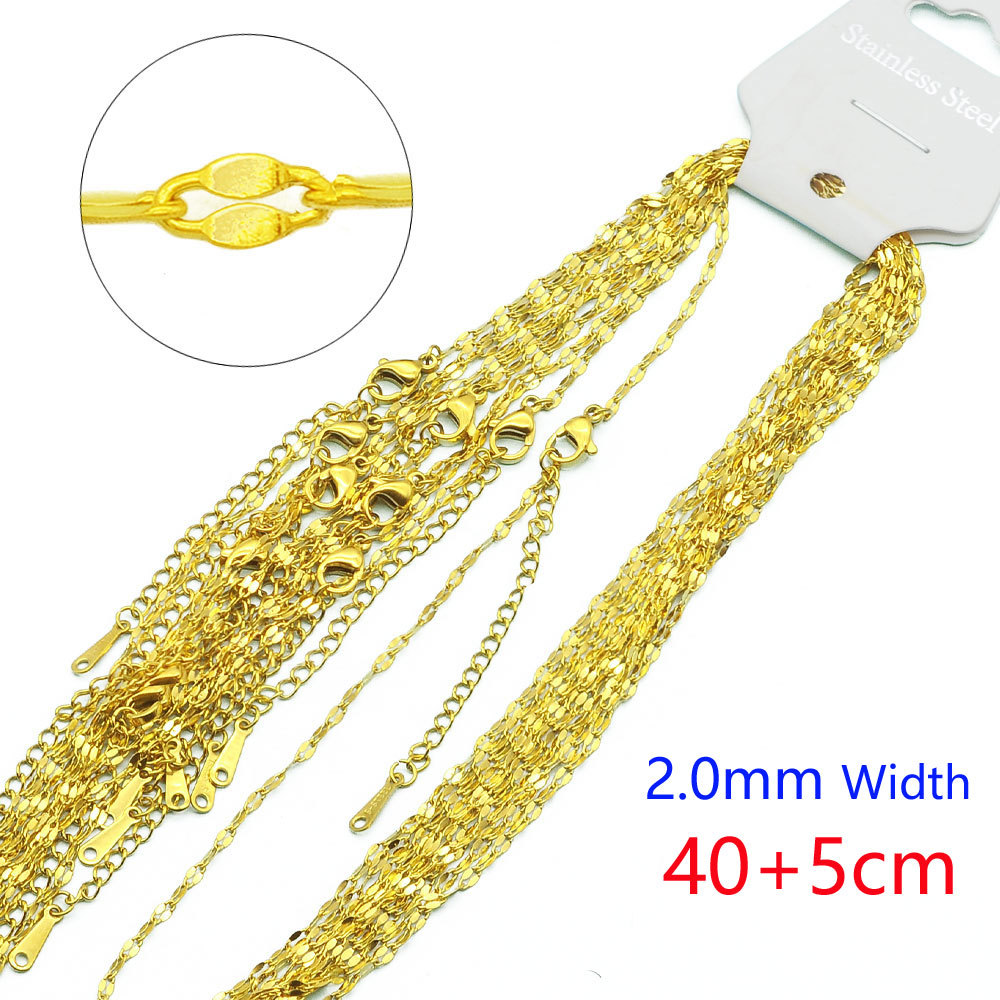 Lip chain golden 2.0mm-40+5cm