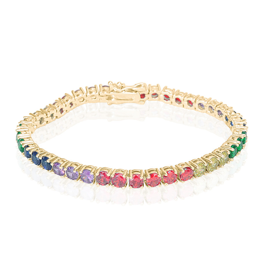 Colored zircon, 17cm gold plated