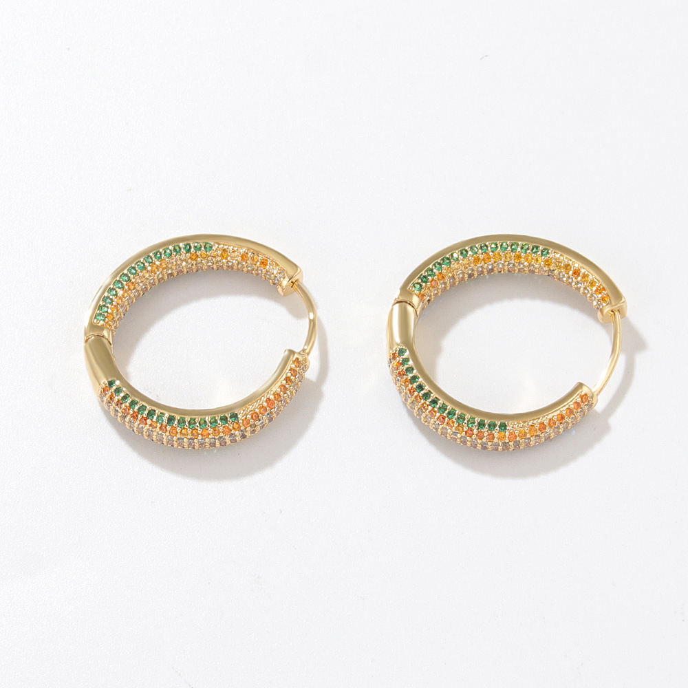 Colored zircon ring earrings