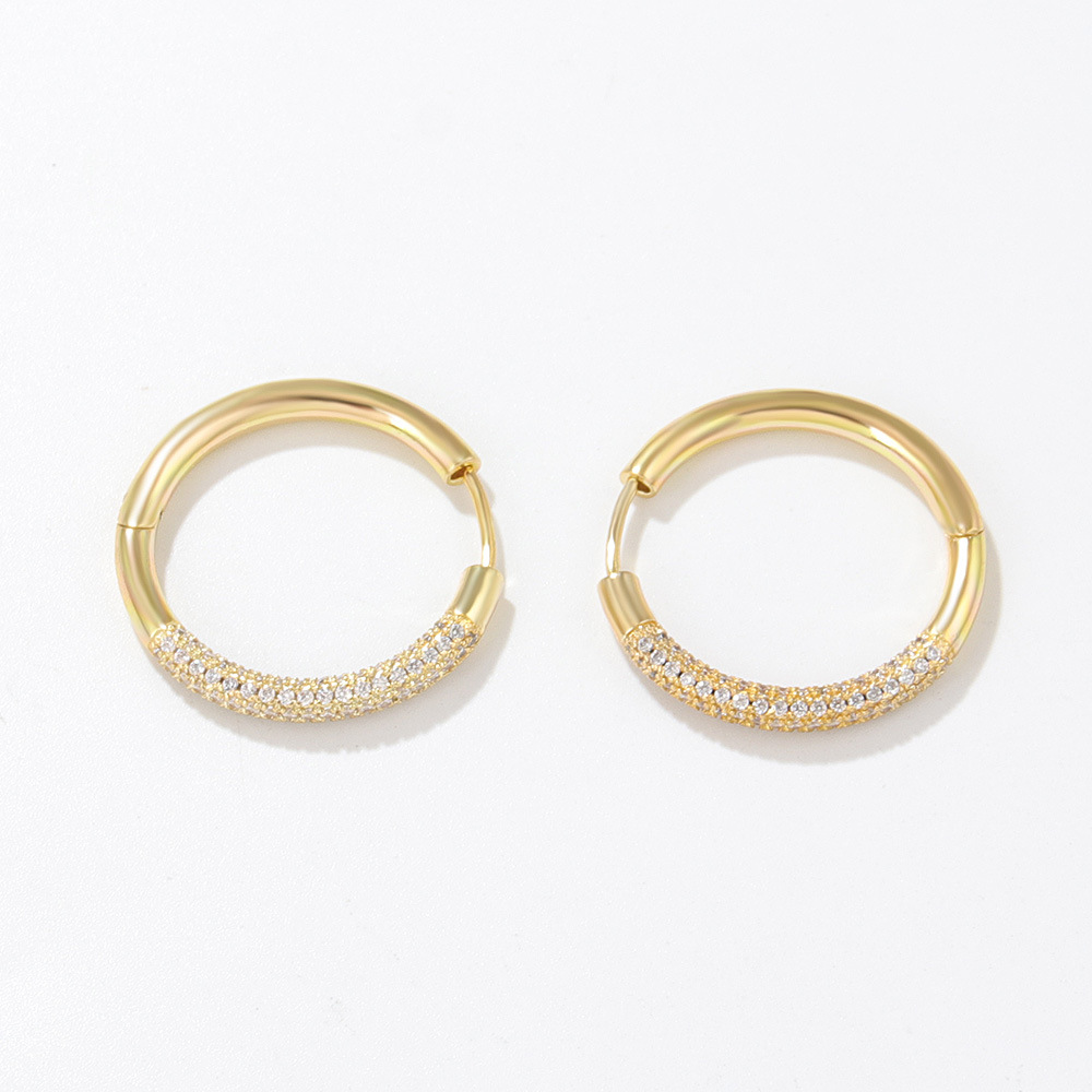 White zircon ring earrings