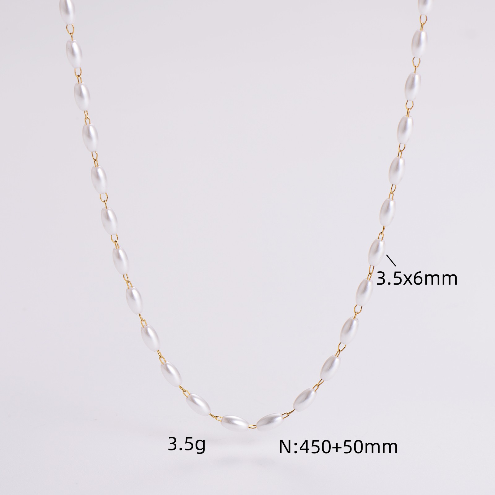 3.5x6mm necklace 45cm 5cm