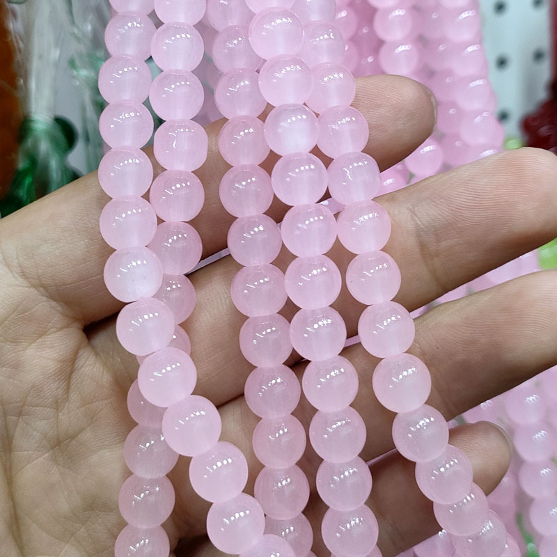 pink 6mm about 140 pieces / string