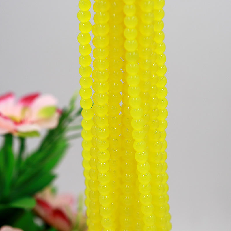 yellow 6mm about 140 pieces / string