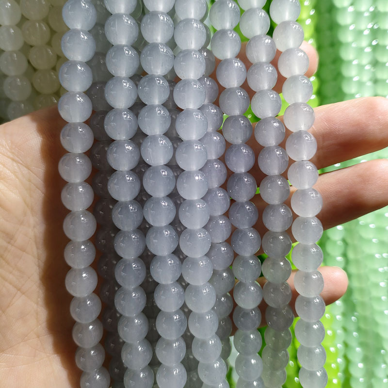 gray 6mm about 140 pieces / string