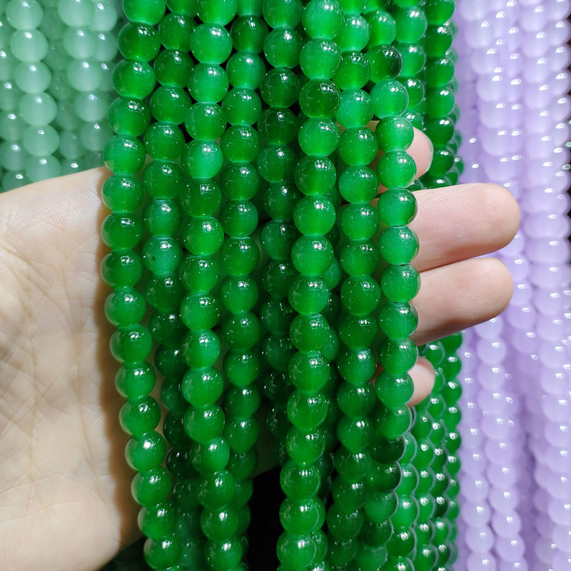 deep green 6mm about 140 pieces / string